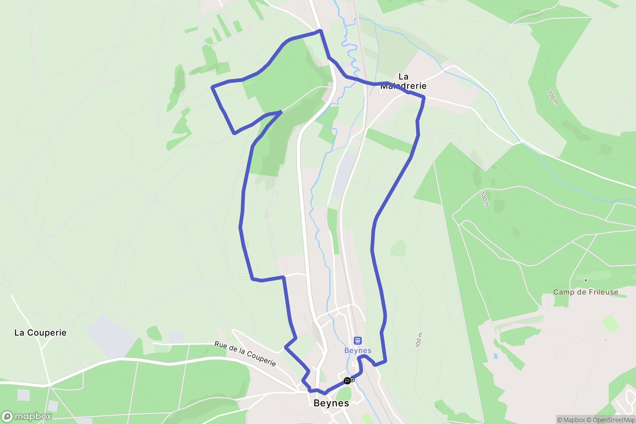 Beynes : carte du parcours de randonnée - France