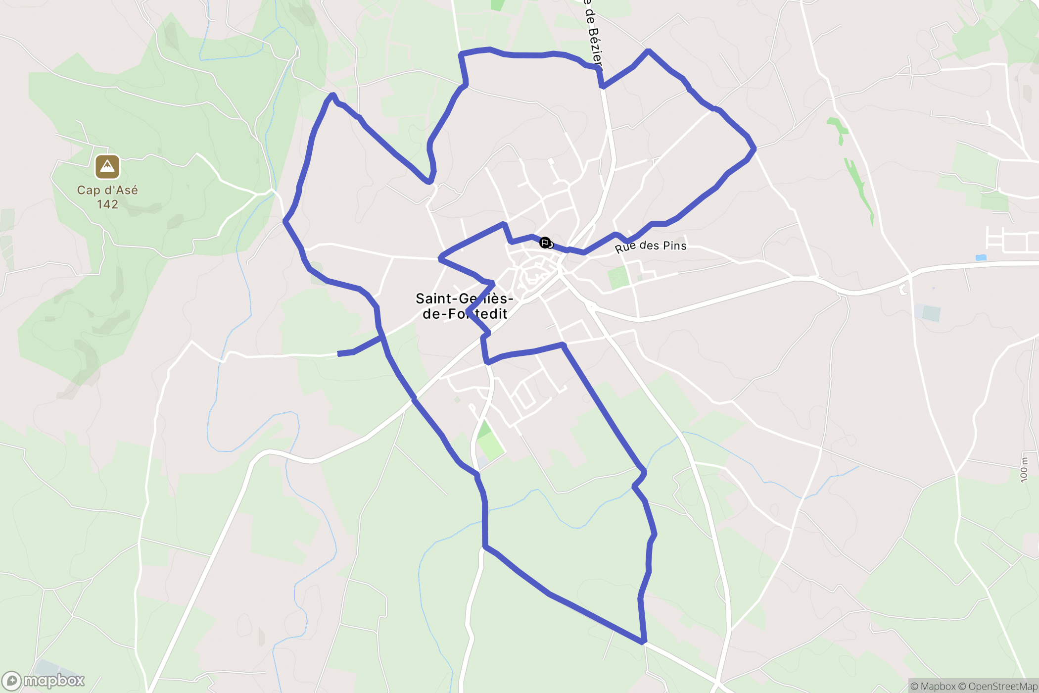 Saint-Geniès-de-Fontedit : carte du parcours de randonnée - France