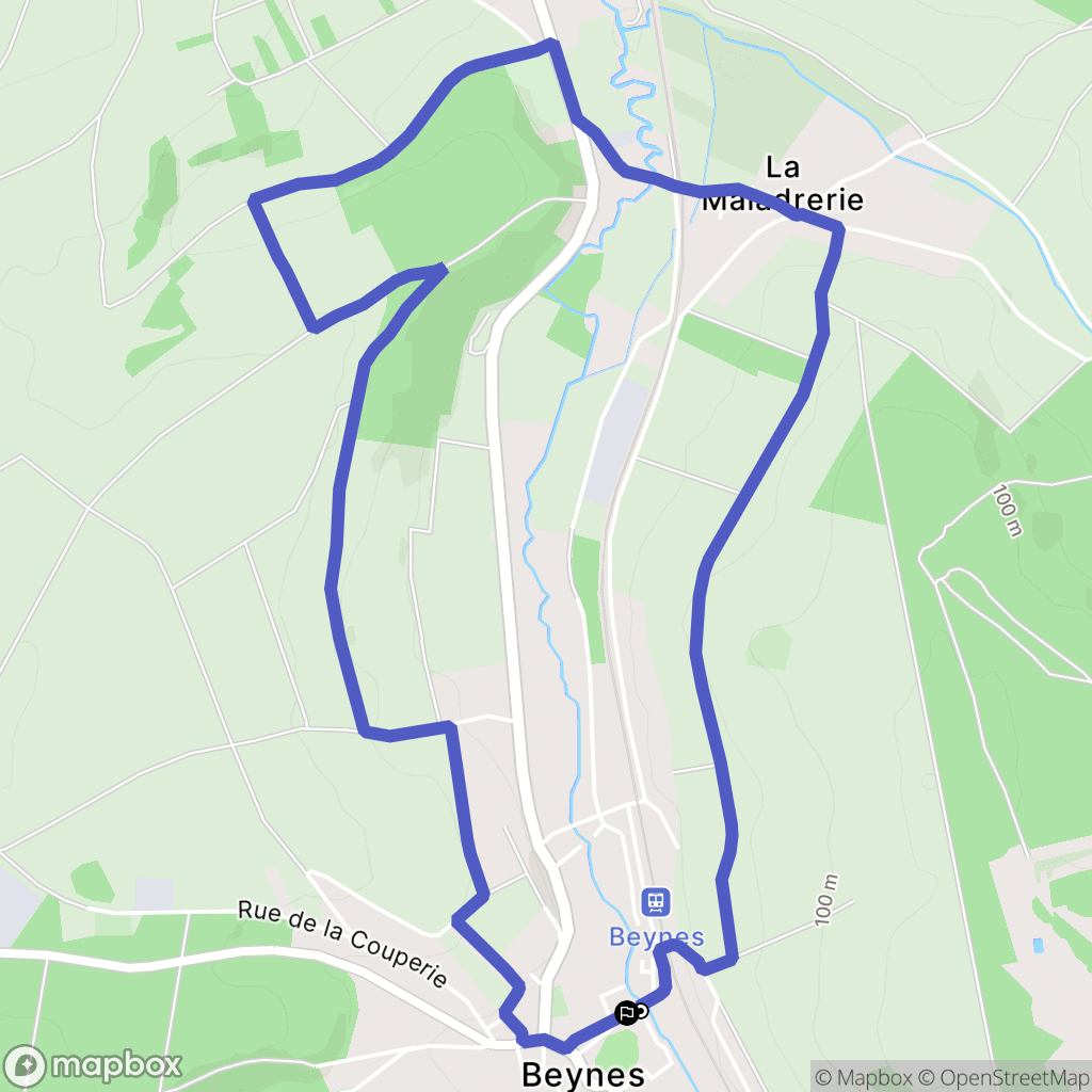 Beynes : carte du parcours de randonnée - France