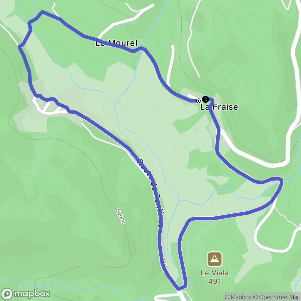 Ferrières-Poussarou : carte du parcours de randonnée - France