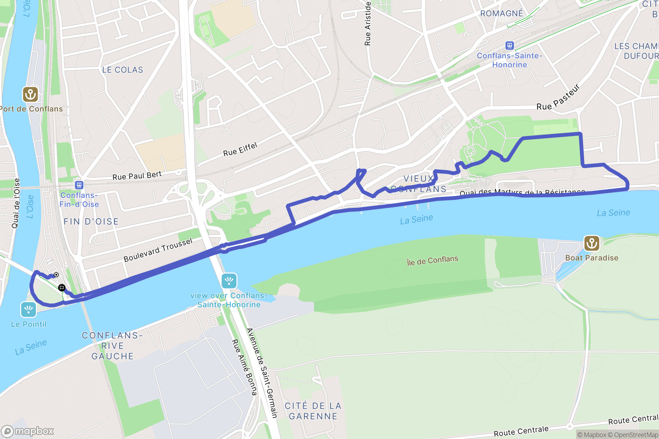 Conflans-Sainte-Honorine: routekaart voor buitenactiviteiten - France