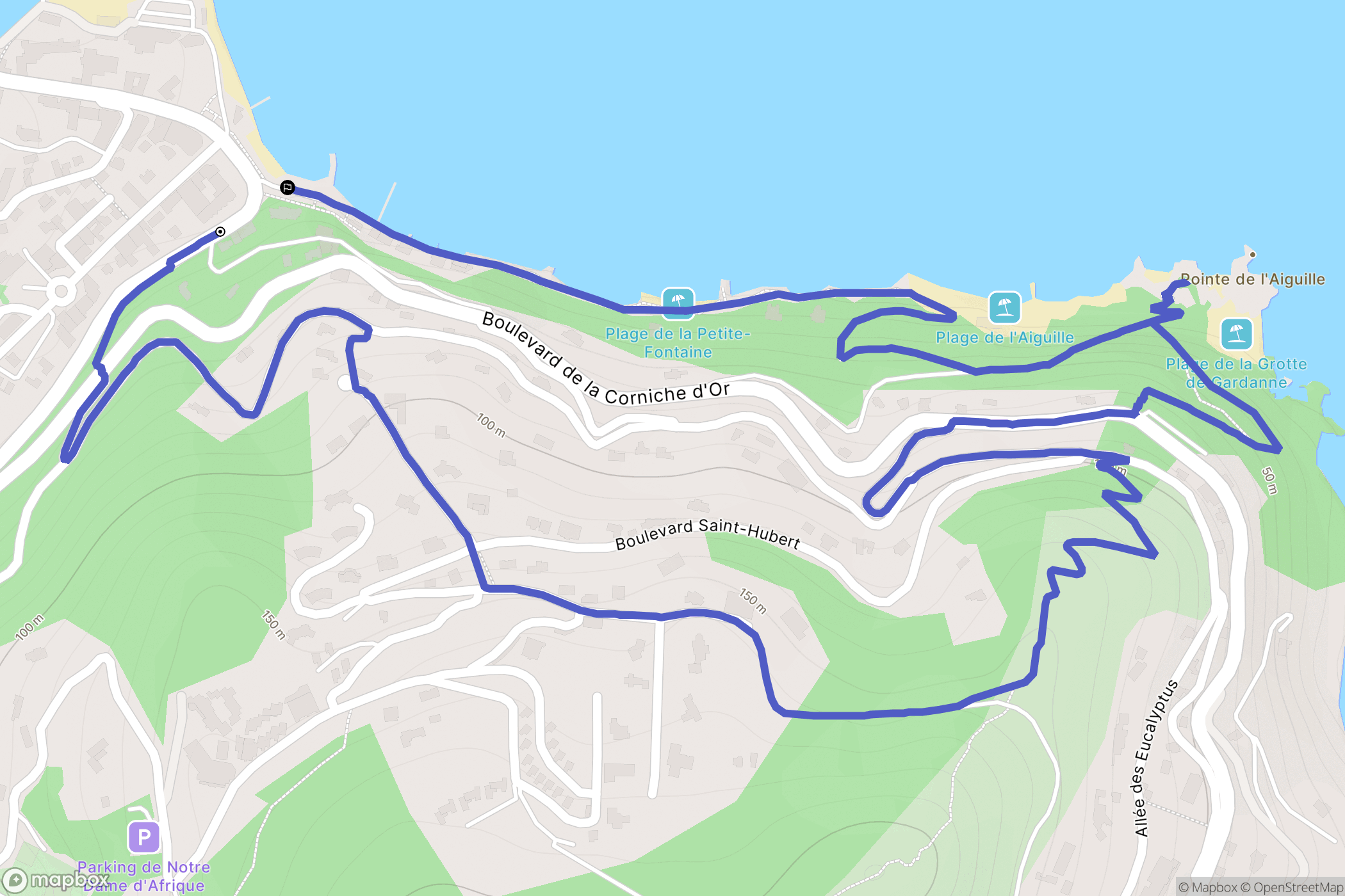 Théoule-sur-Mer : carte du parcours de randonnée - France