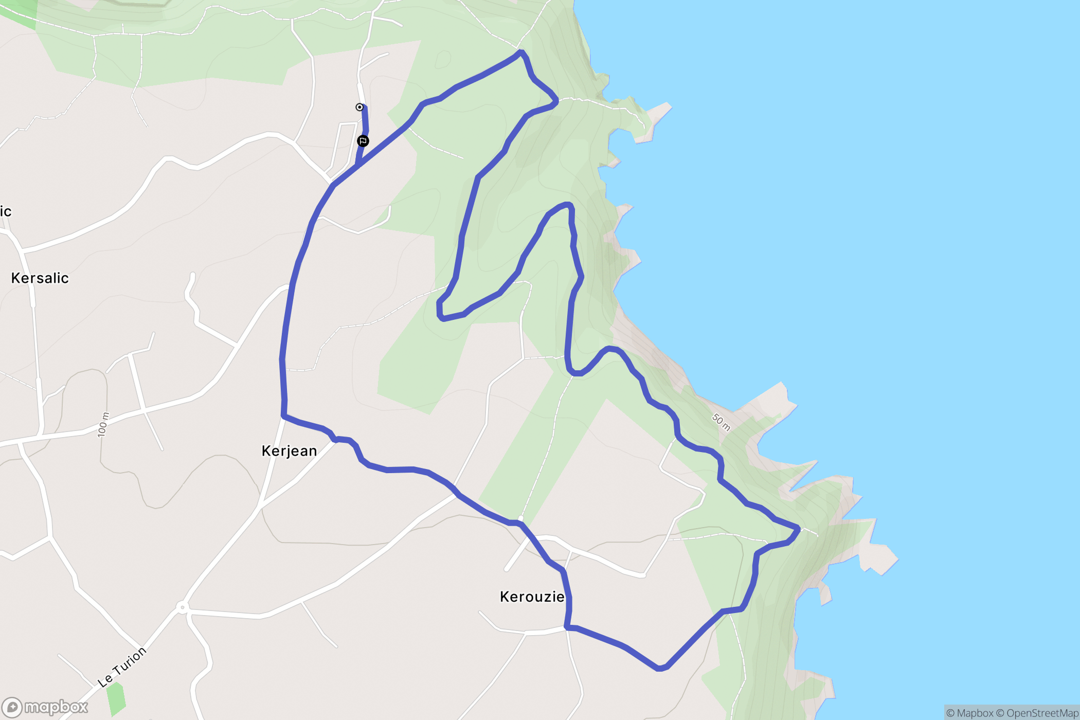 Plouha : carte du parcours de randonnée - France