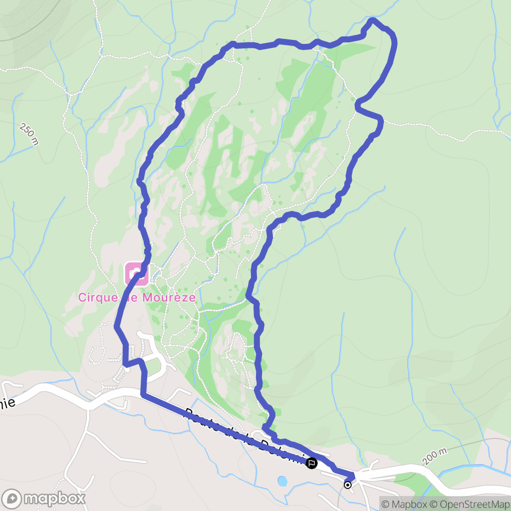 Mourèze : carte du parcours de randonnée - France