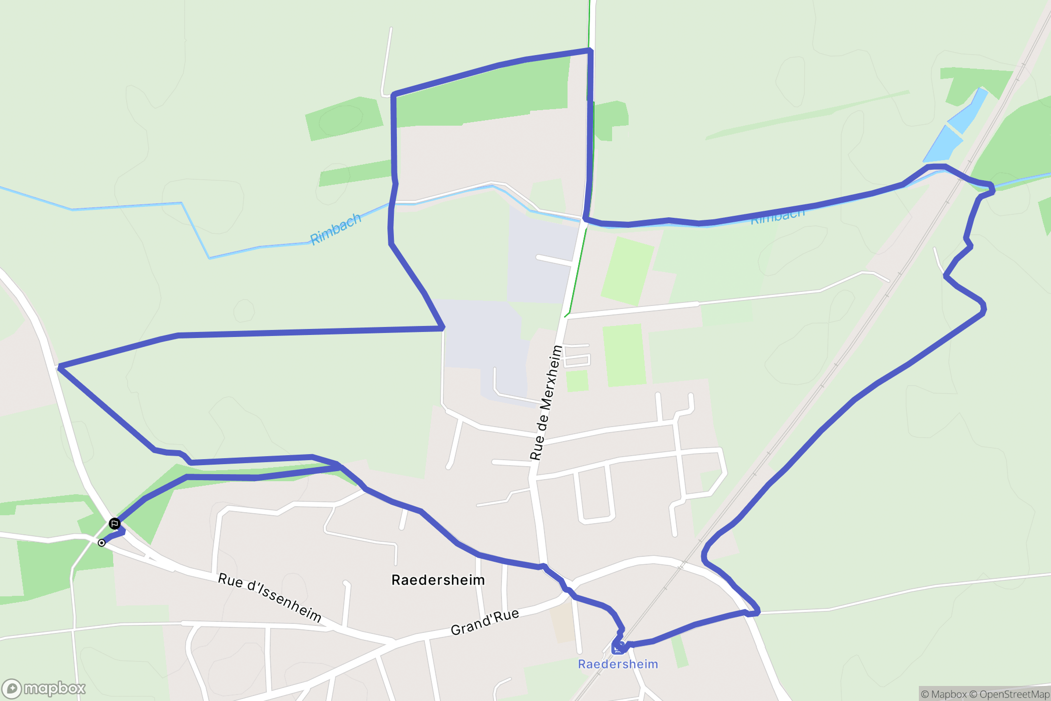 Raedersheim : carte du parcours de randonnée - France