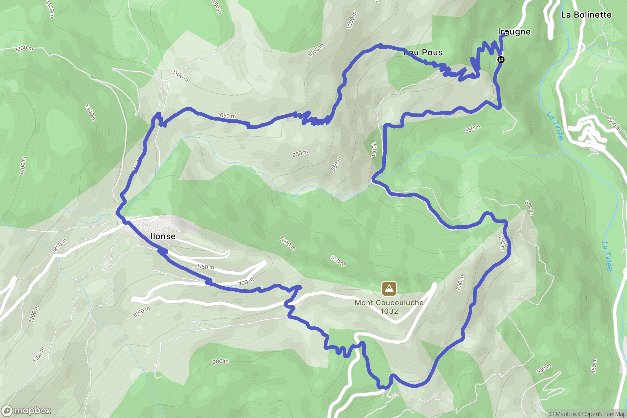 Ilonse : carte du parcours de randonnée - France