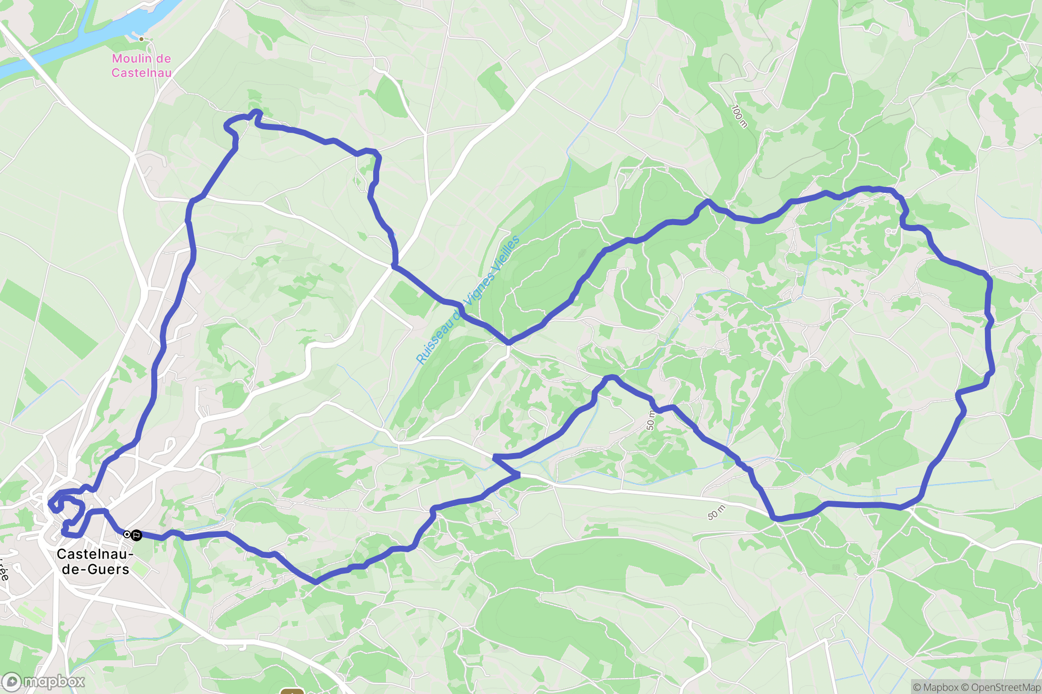 Castelnau-de-Guers : carte du parcours de randonnée - France