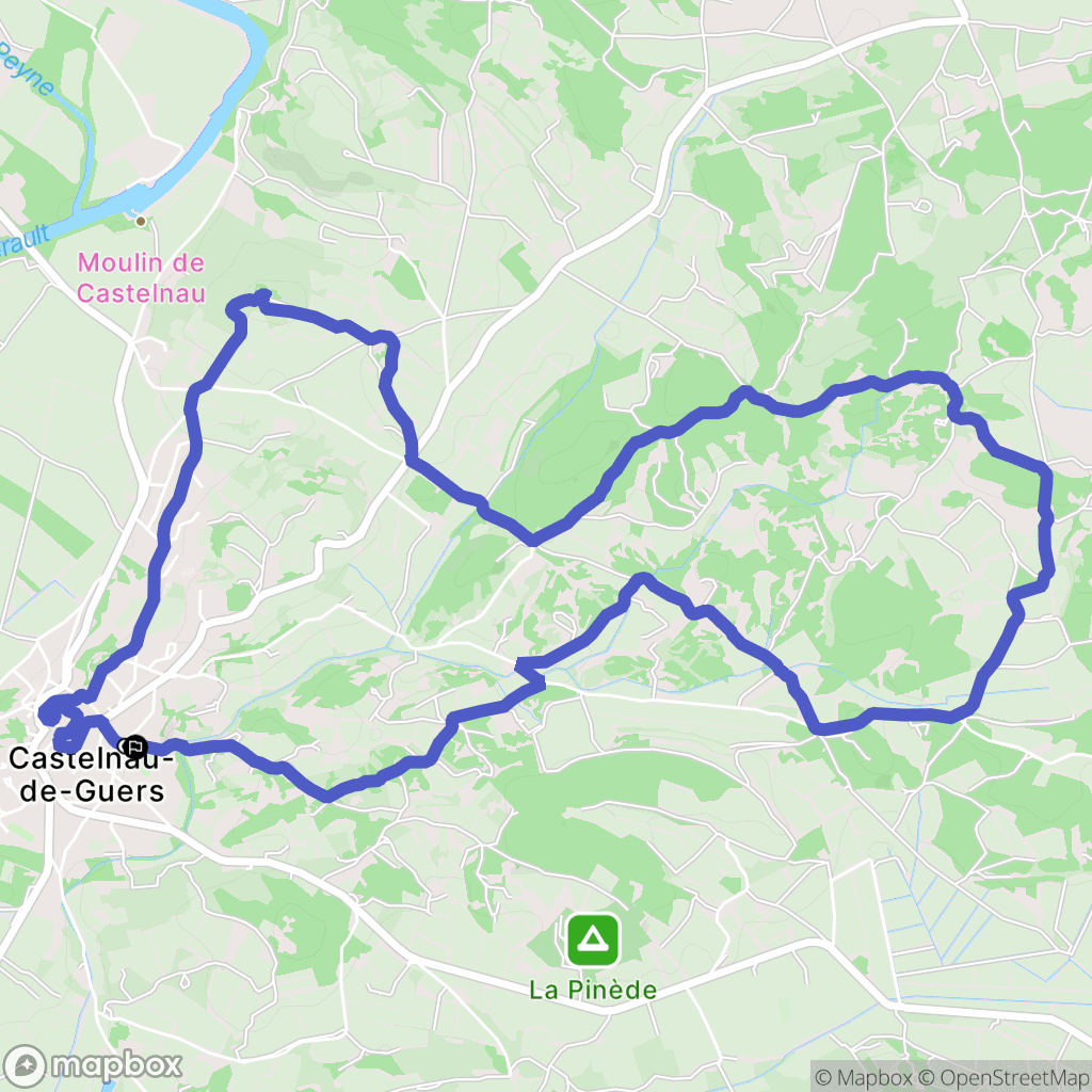 Castelnau-de-Guers : carte du parcours de randonnée - France