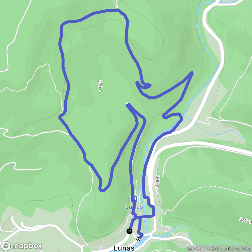 Lunas : carte du parcours de randonnée - France