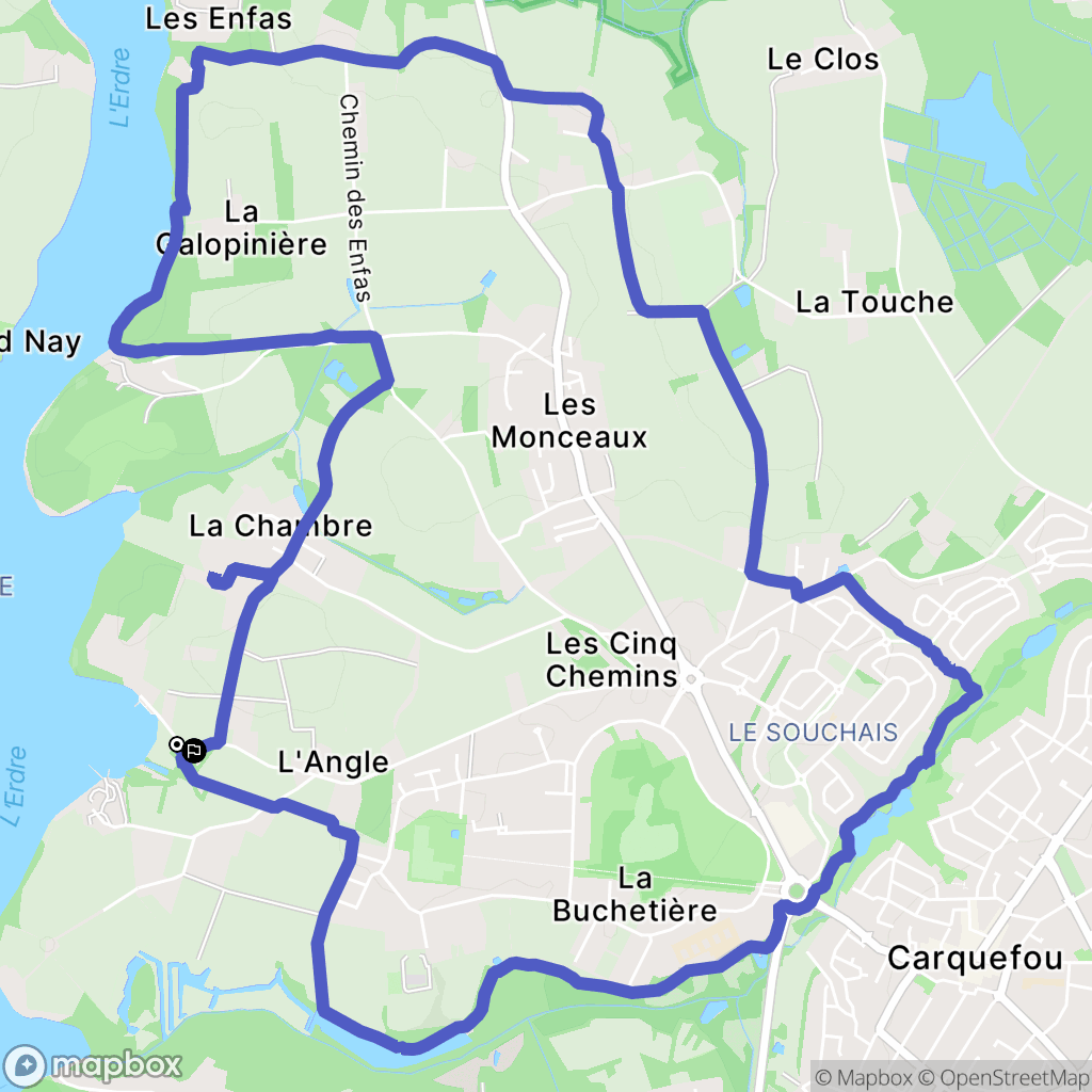 Carquefou : carte du parcours de randonnée - France
