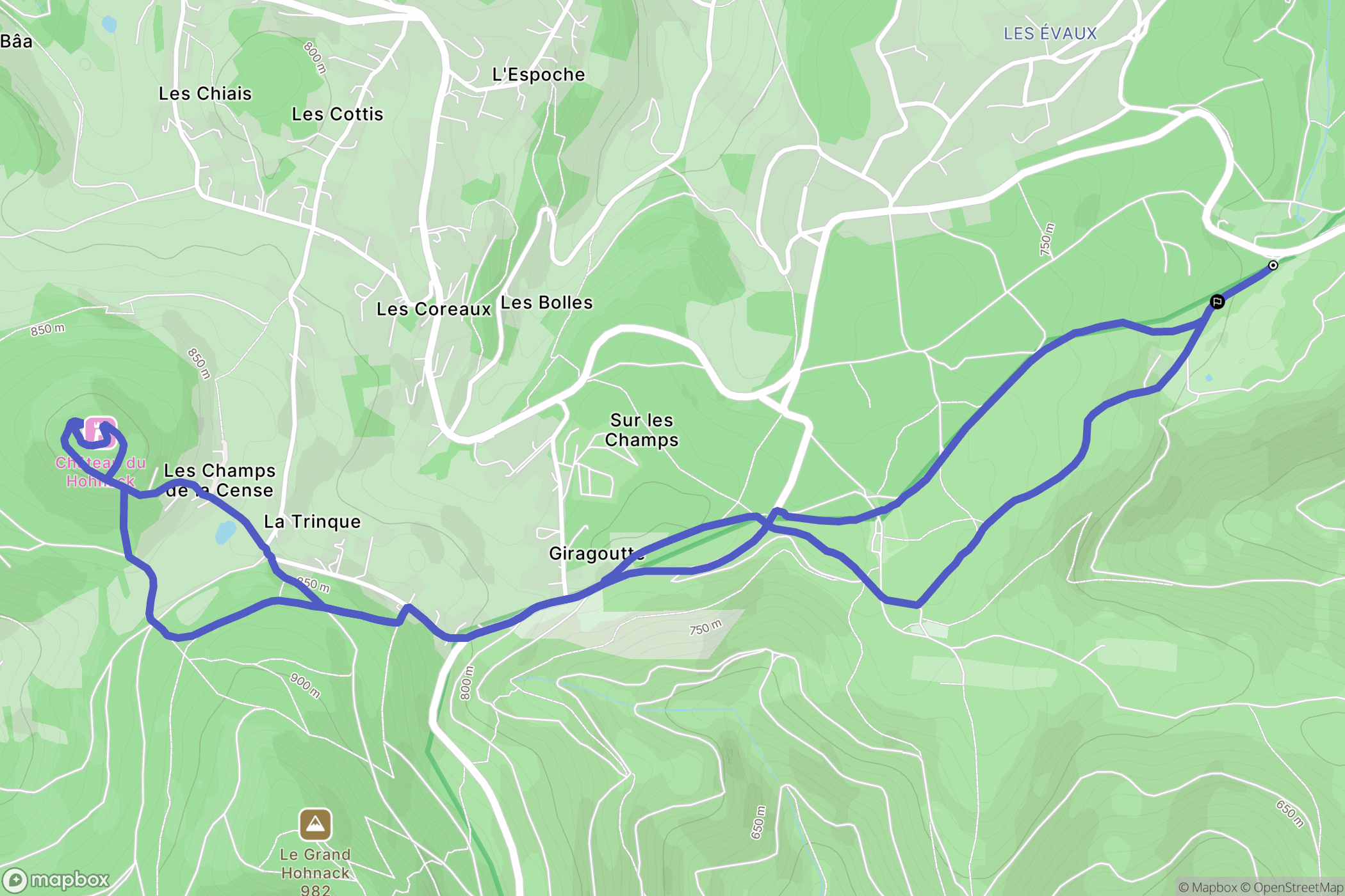 Labaroche : carte du parcours de randonnée - France