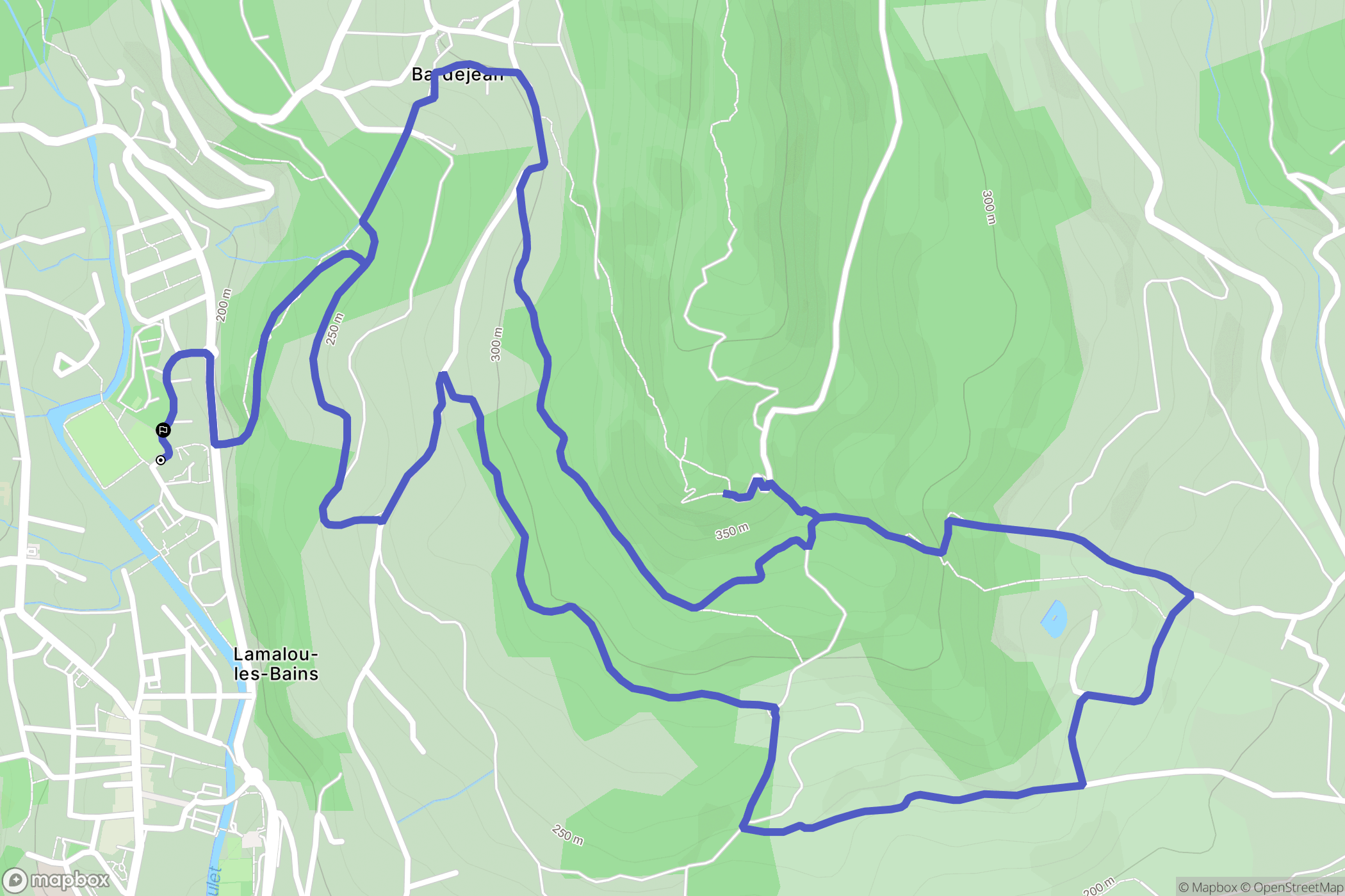 Lamalou-les-Bains : carte du parcours de randonnée - France