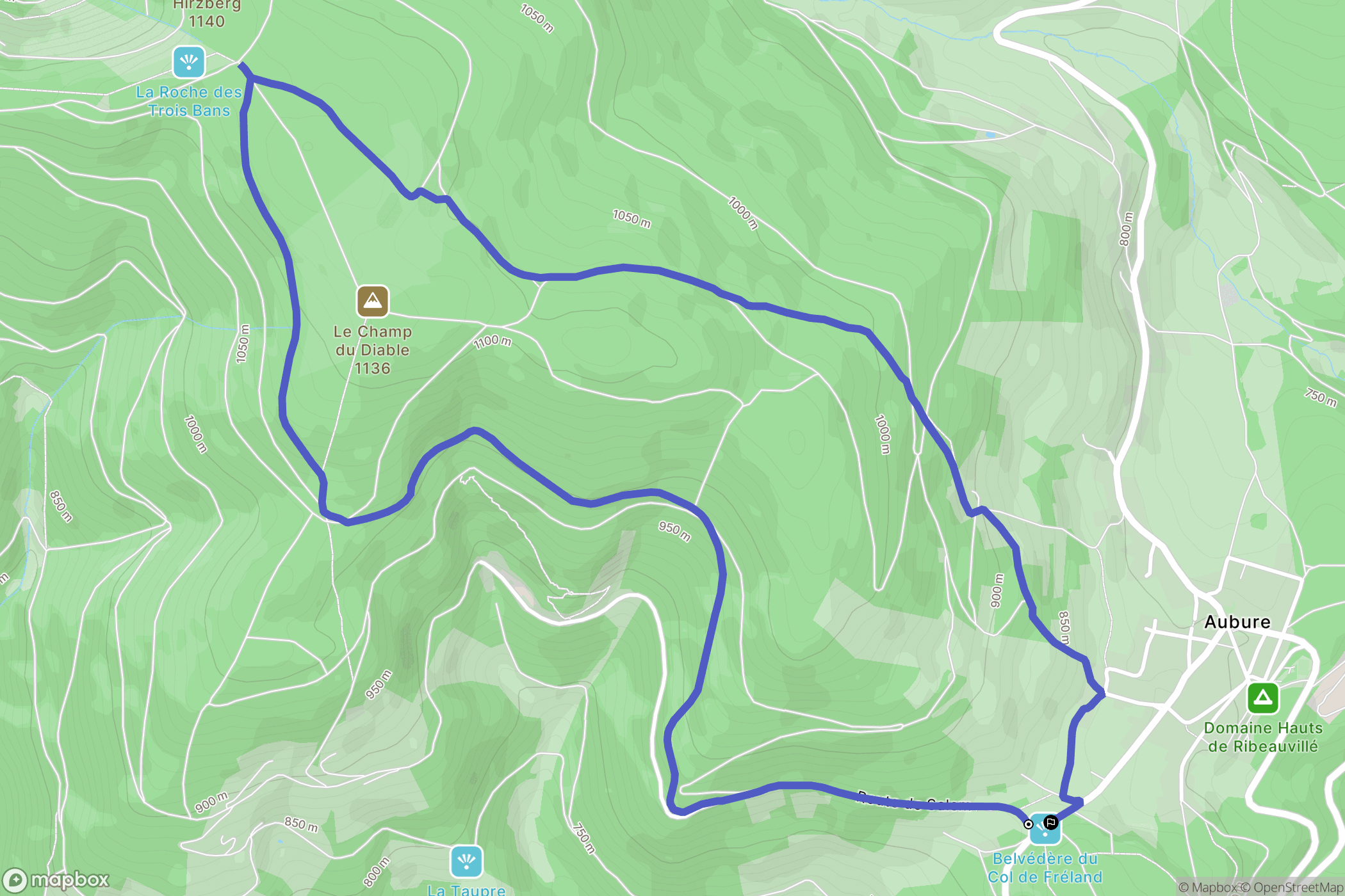 Fréland : carte du parcours de randonnée - France