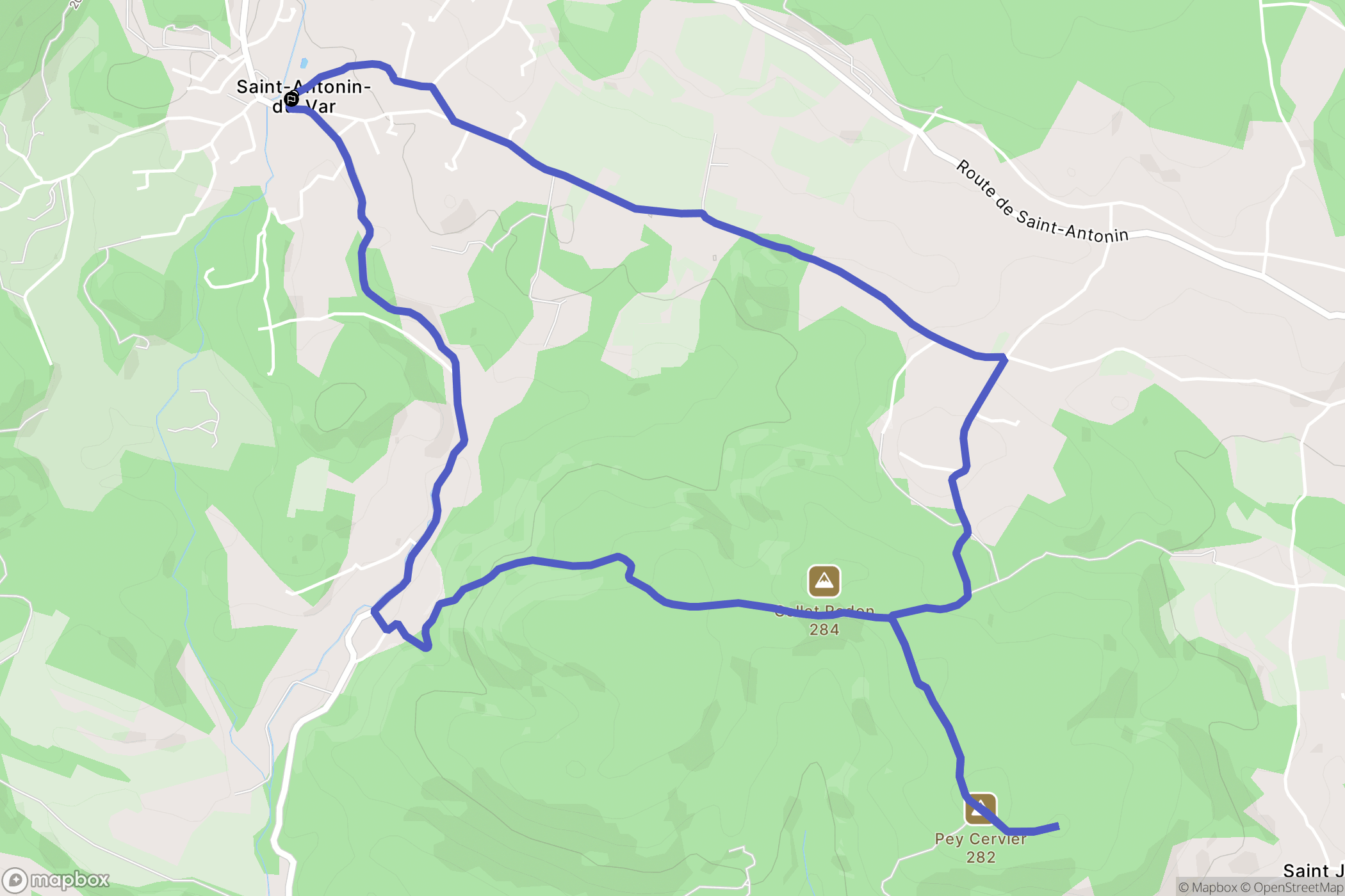 Saint-Antonin-du-Var : carte du parcours de randonnée - France