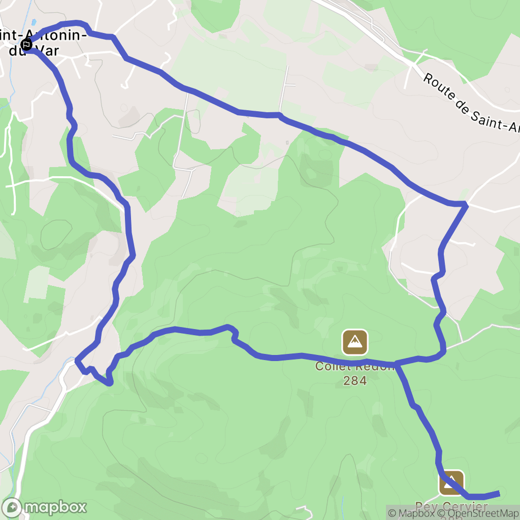 Saint-Antonin-du-Var : carte du parcours de randonnée - France