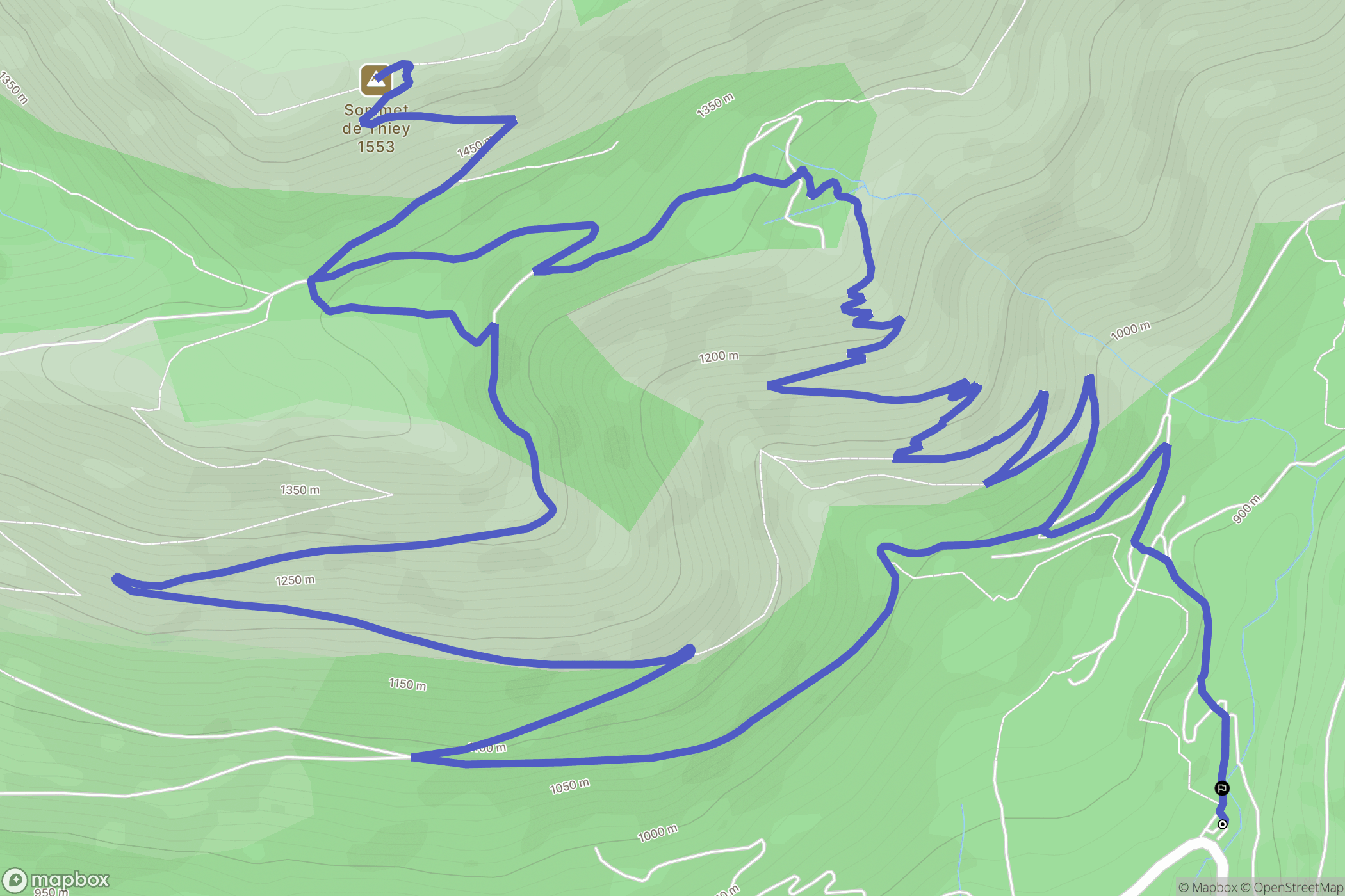 Saint-Vallier-de-Thiey : carte du parcours de randonnée - France