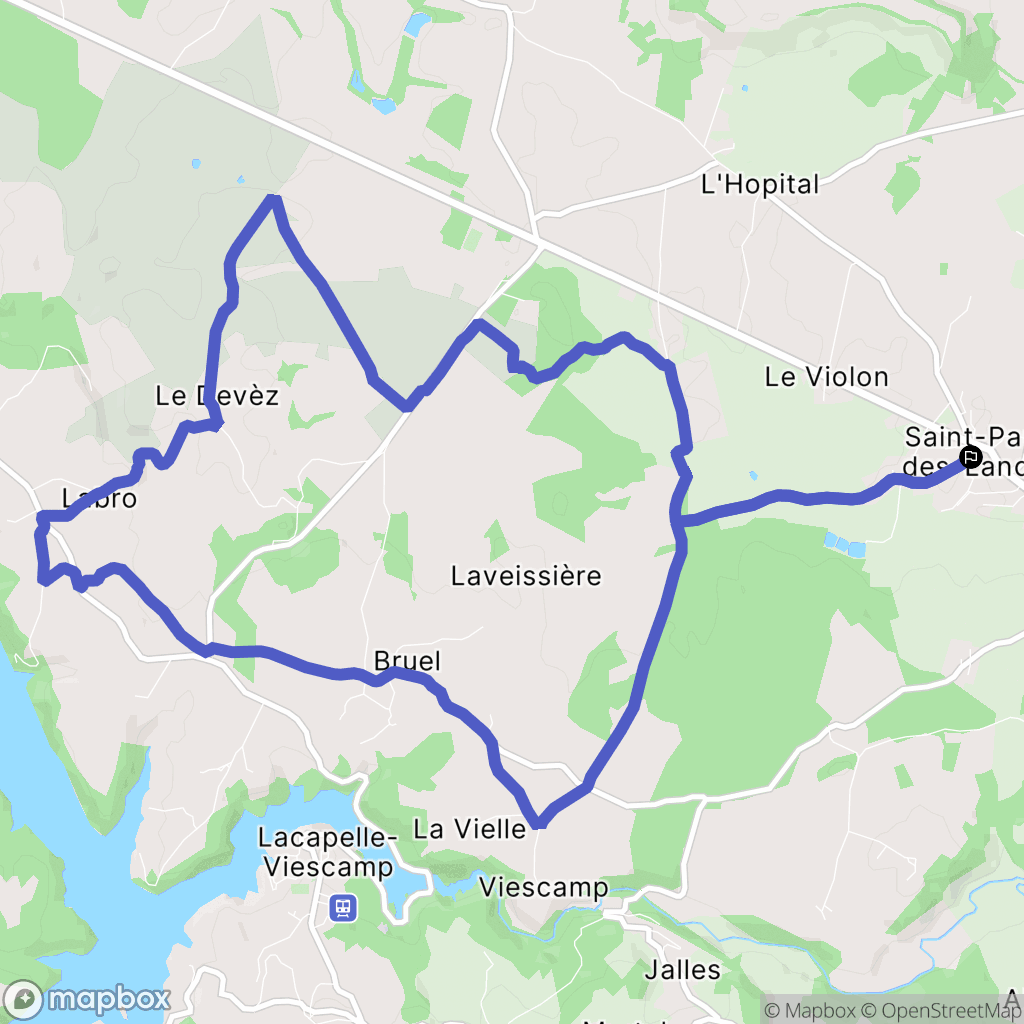 Saint-Paul-des-Landes : carte du parcours de randonnée - France