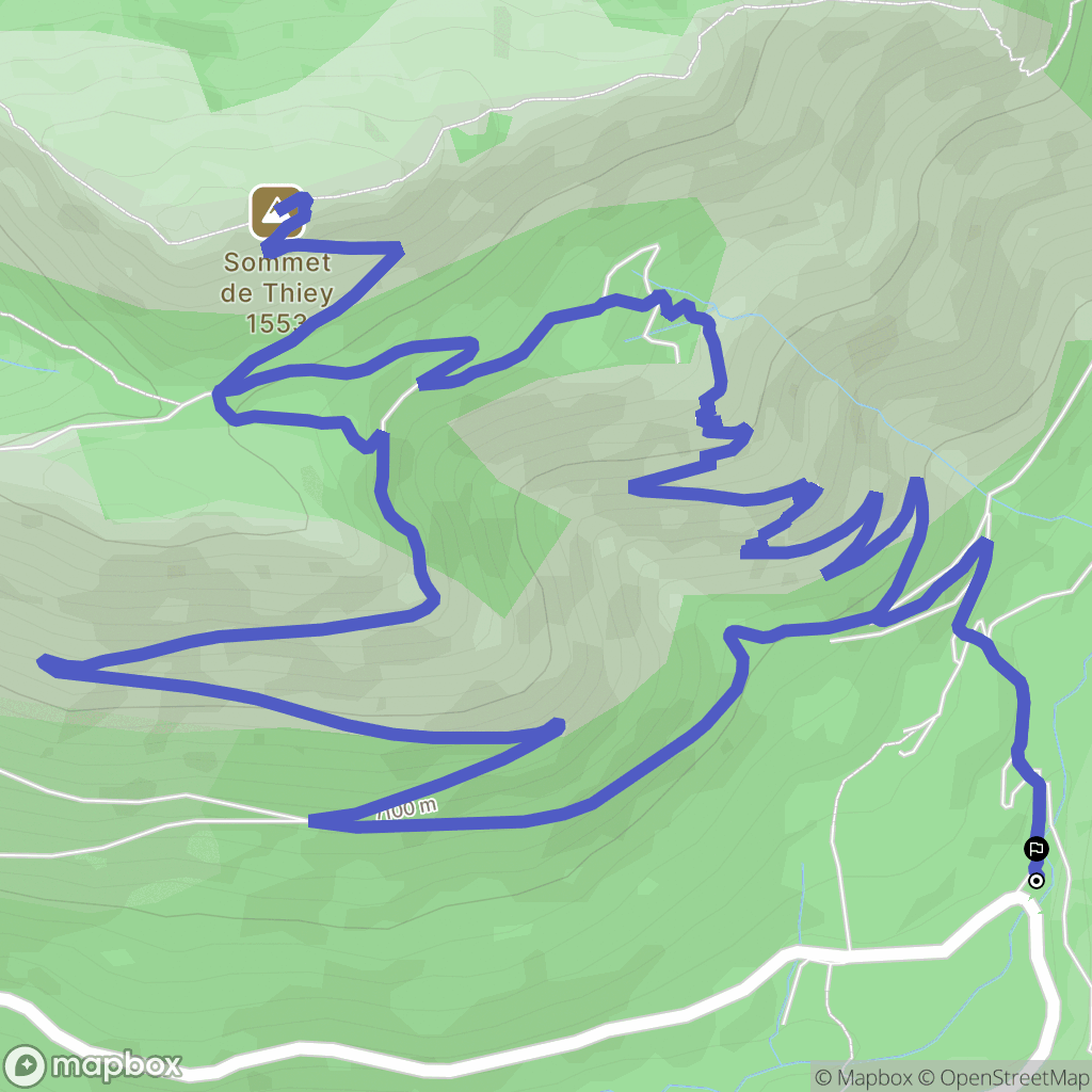 Saint-Vallier-de-Thiey : carte du parcours de randonnée - France