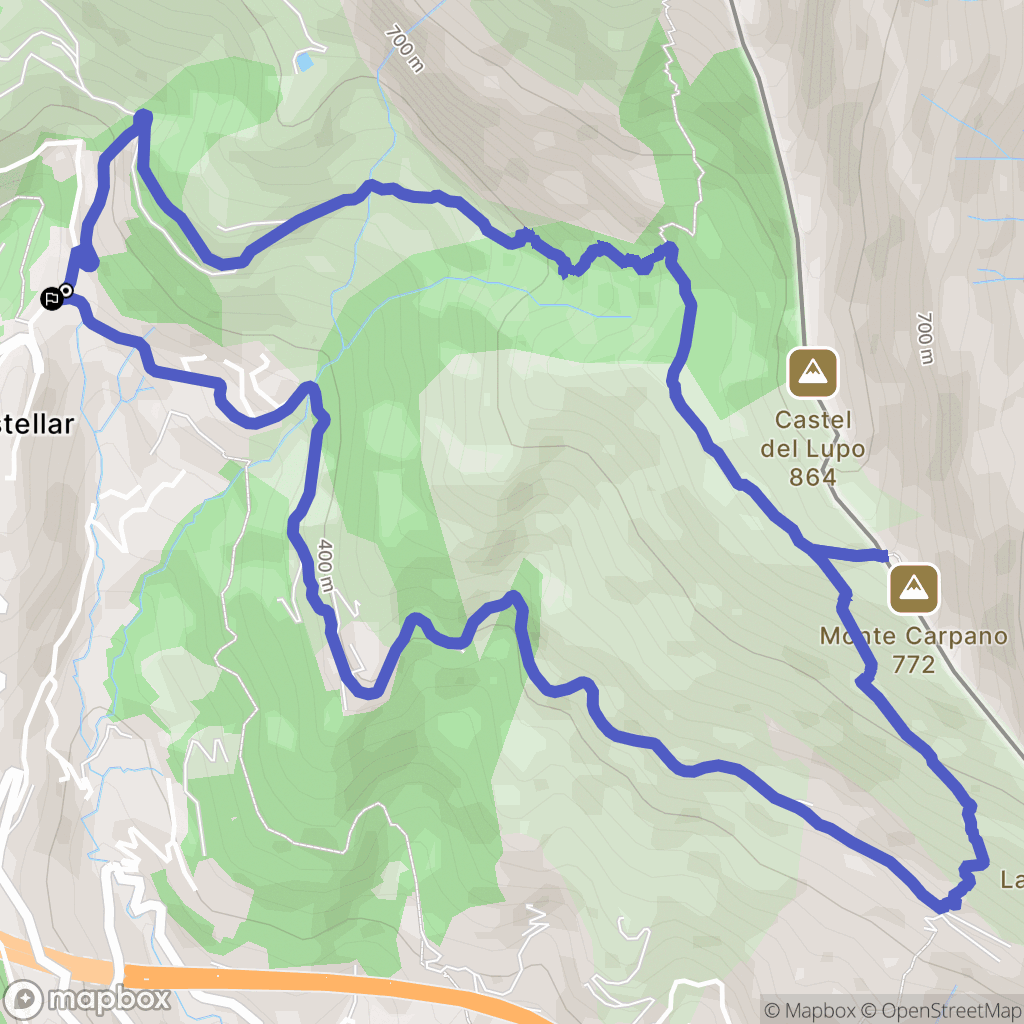 Castellar : carte du parcours de randonnée - France
