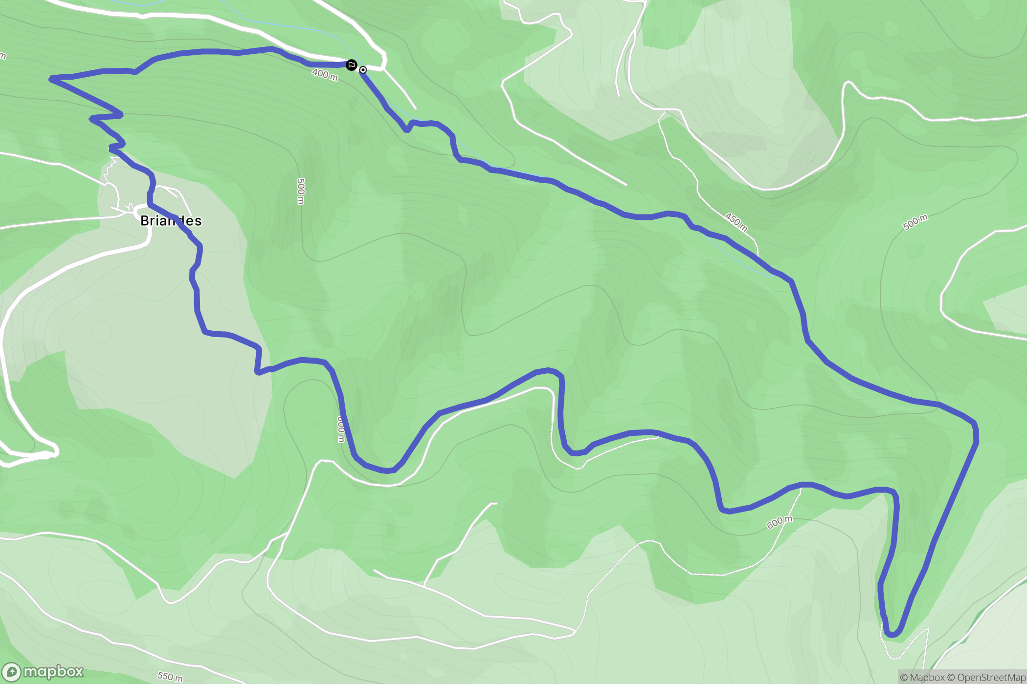 Lunas : carte du parcours de randonnée - France