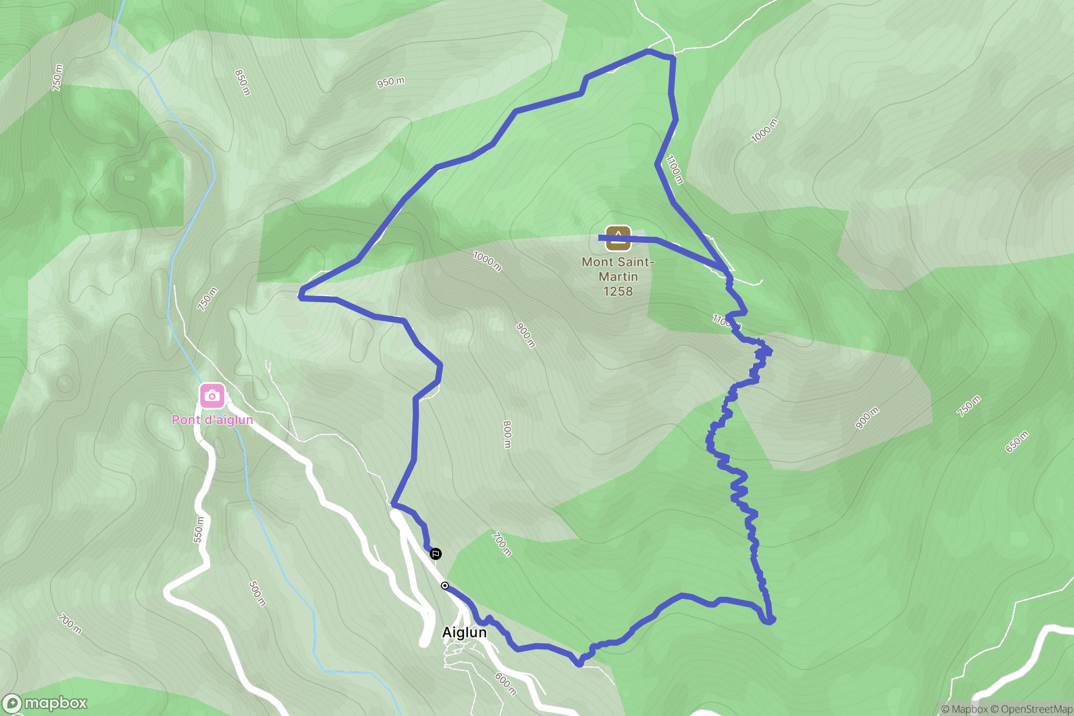 Aiglun : carte du parcours de randonnée - France