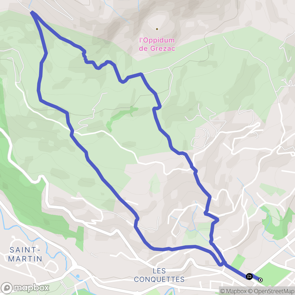 Lodève : carte du parcours de randonnée - France