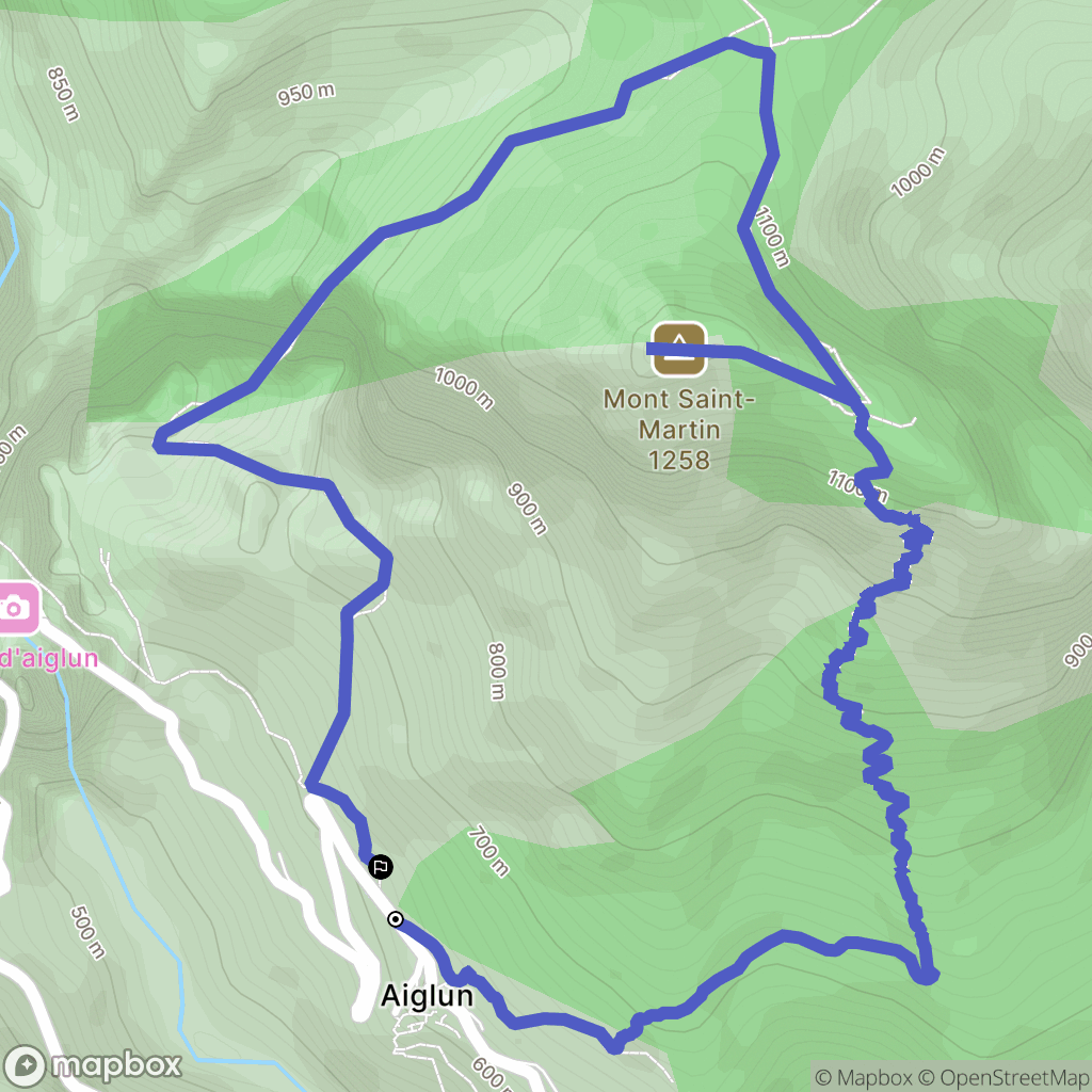 Aiglun : carte du parcours de randonnée - France