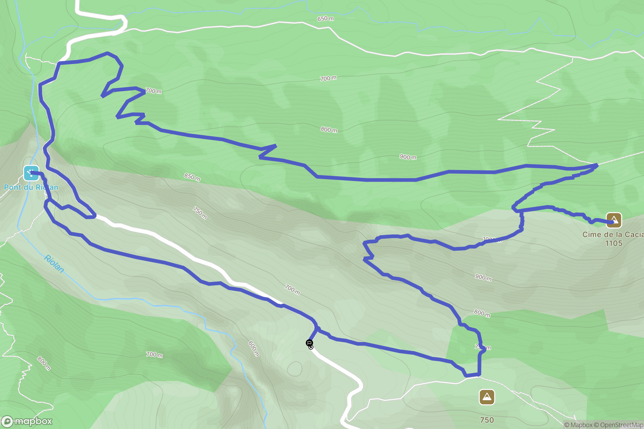 Sigale : carte du parcours de randonnée - France