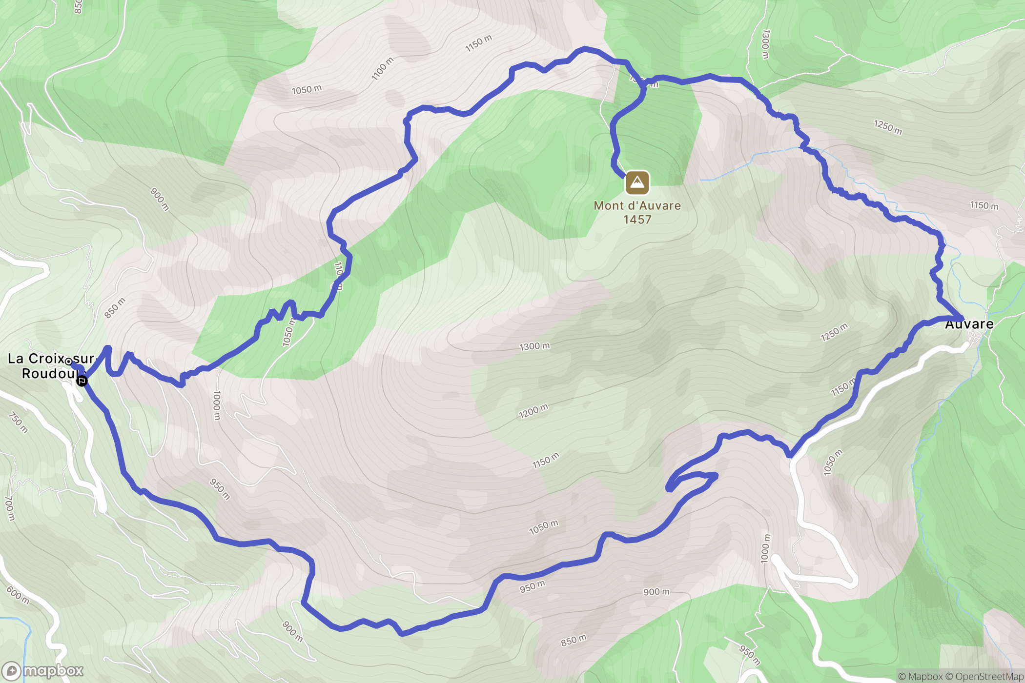 La Croix-sur-Roudoule : carte du parcours de randonnée - France