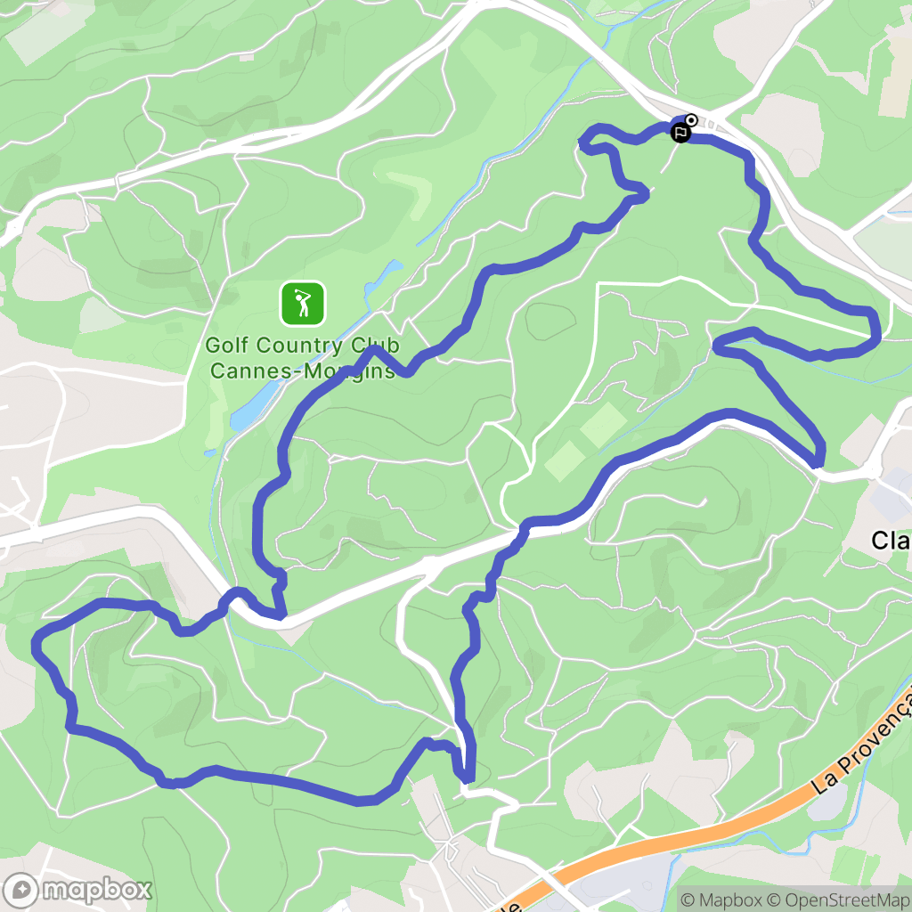 Sophia-Antipolis : carte du parcours de randonnée - France