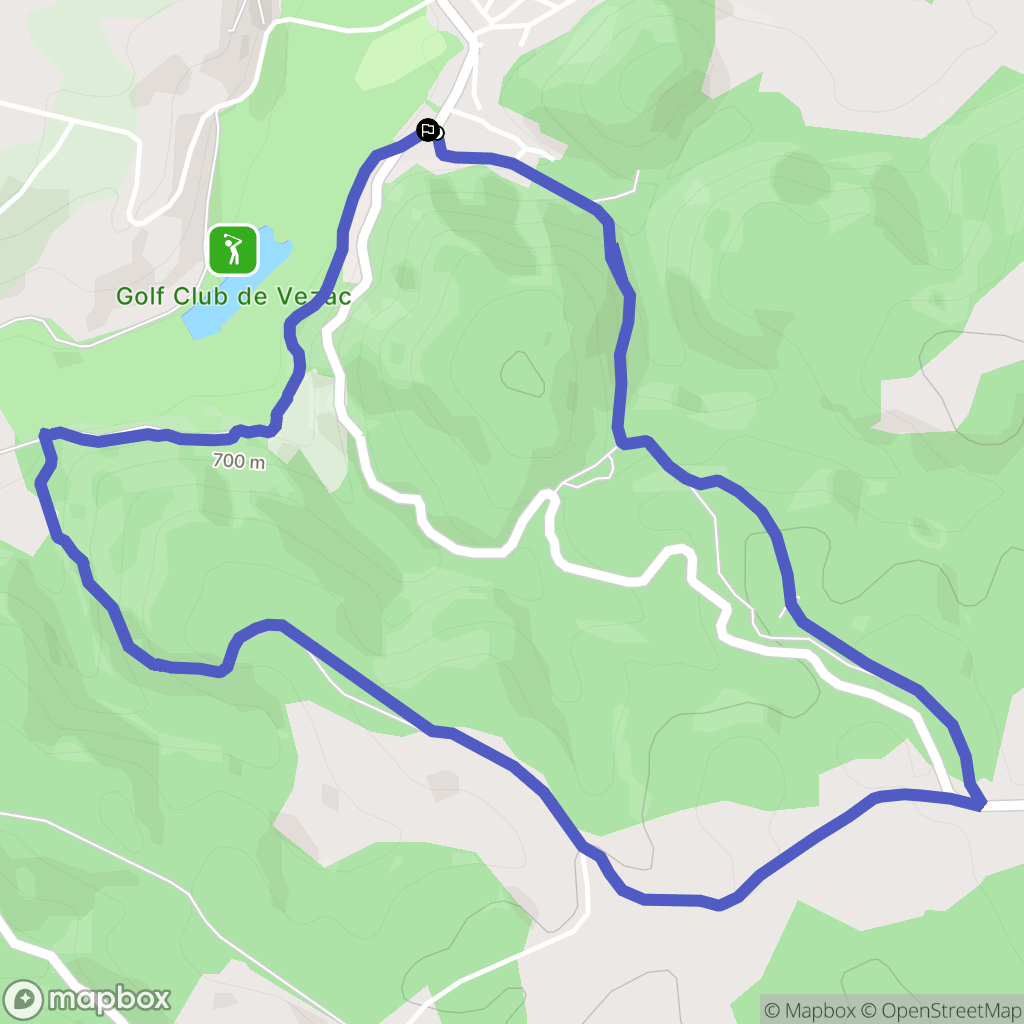 Vézac : carte du parcours de randonnée - France