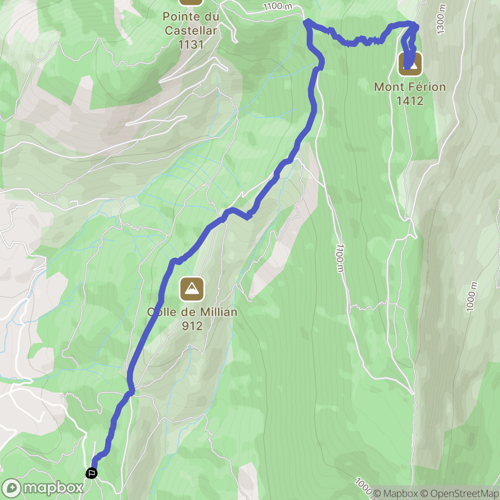 Levens : carte du parcours de randonnée - France