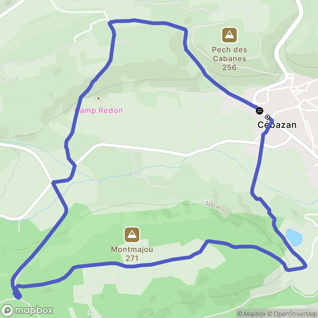 Cébazan : carte du parcours de randonnée - France