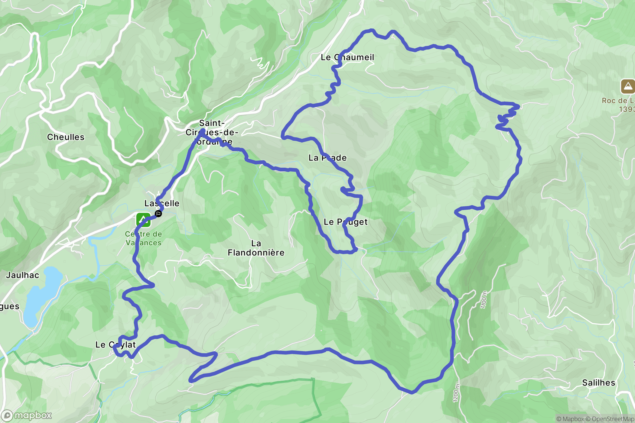 Lascelle : carte du parcours de randonnée - France