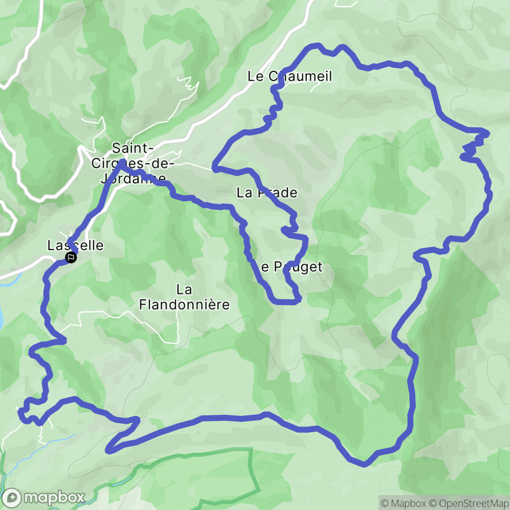 Lascelle : carte du parcours de randonnée - France