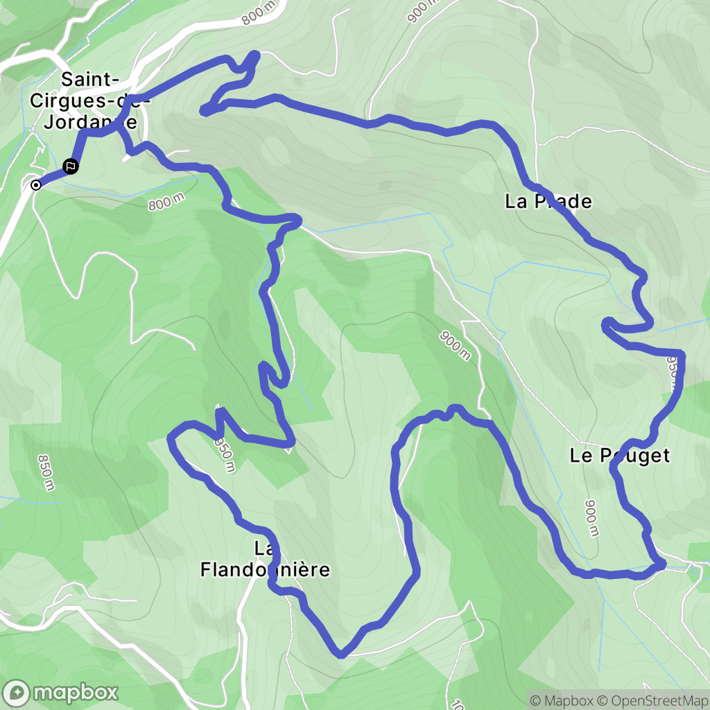 Saint-Cirgues-de-Jordanne : carte du parcours de randonnée - France