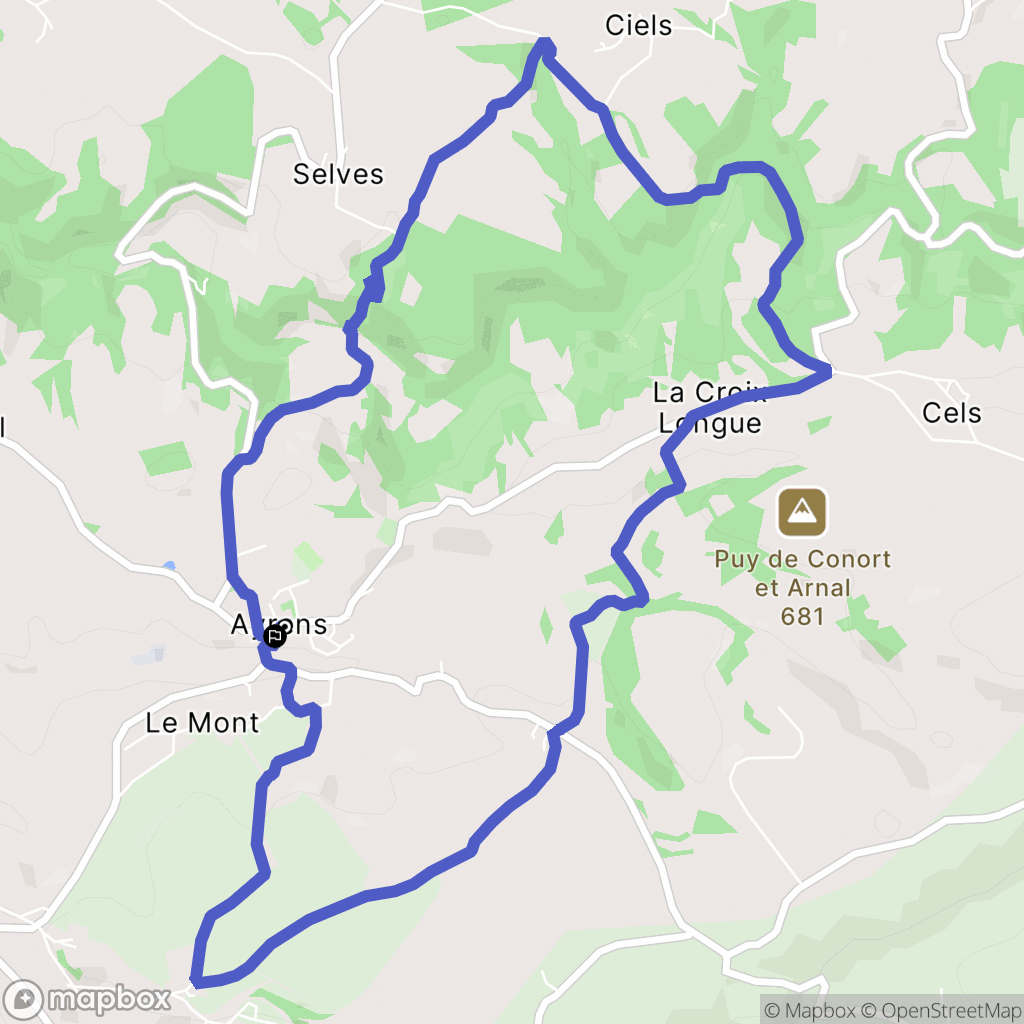 Ayrens : carte du parcours de randonnée - France