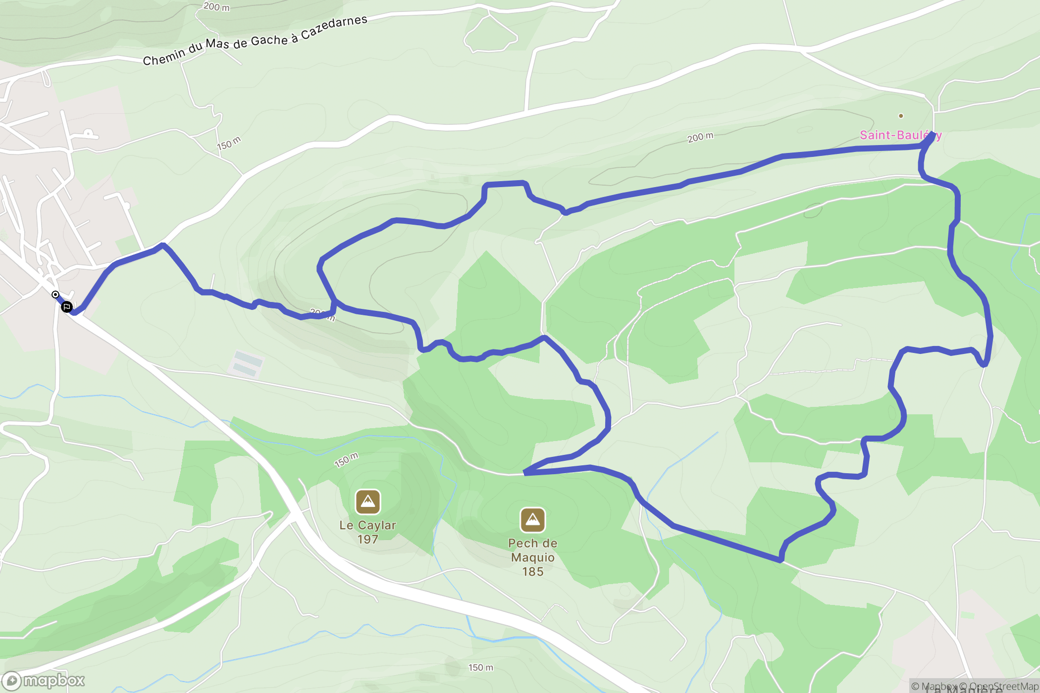 Cébazan : carte du parcours de randonnée - France