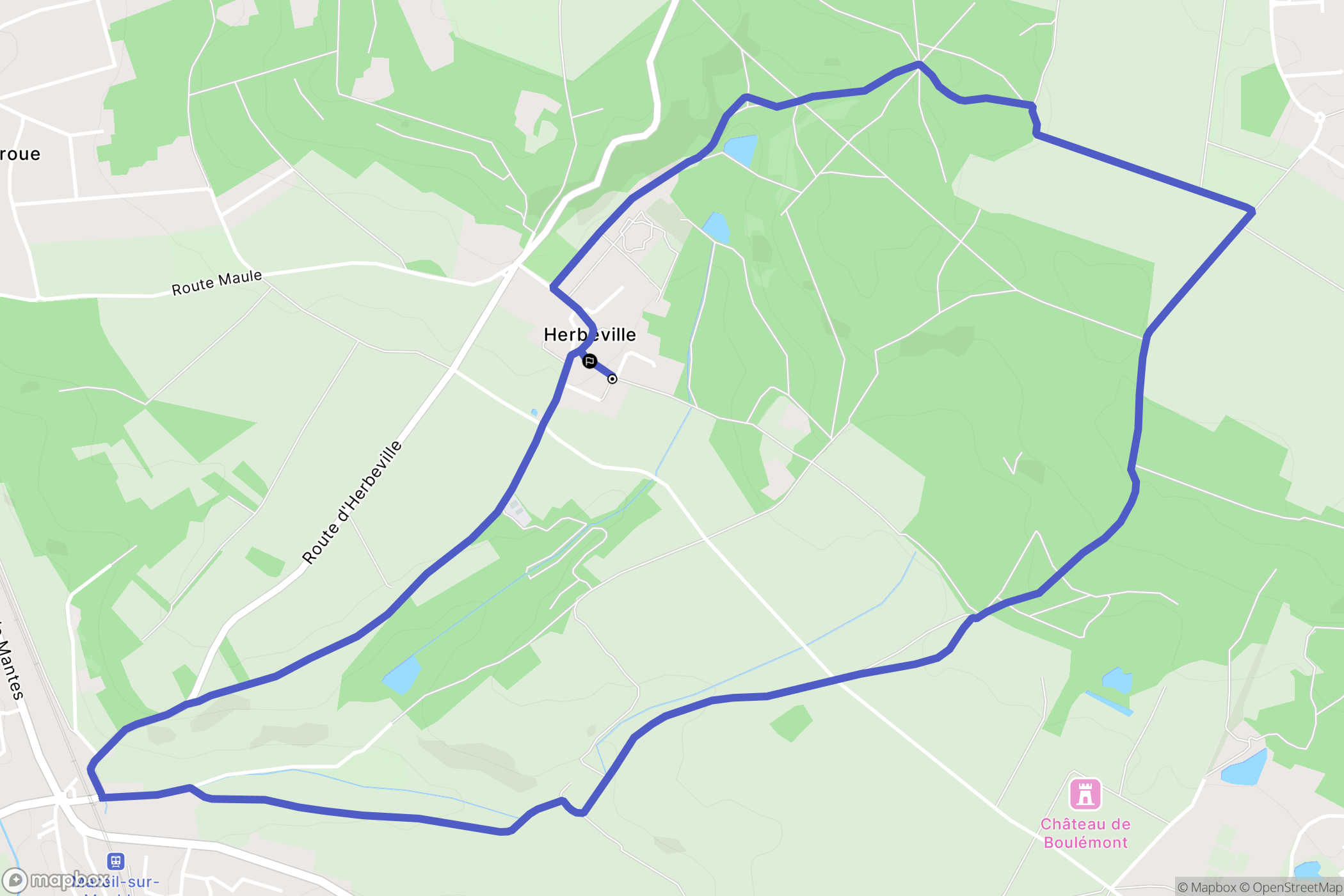 Herbeville : carte du parcours de randonnée - France