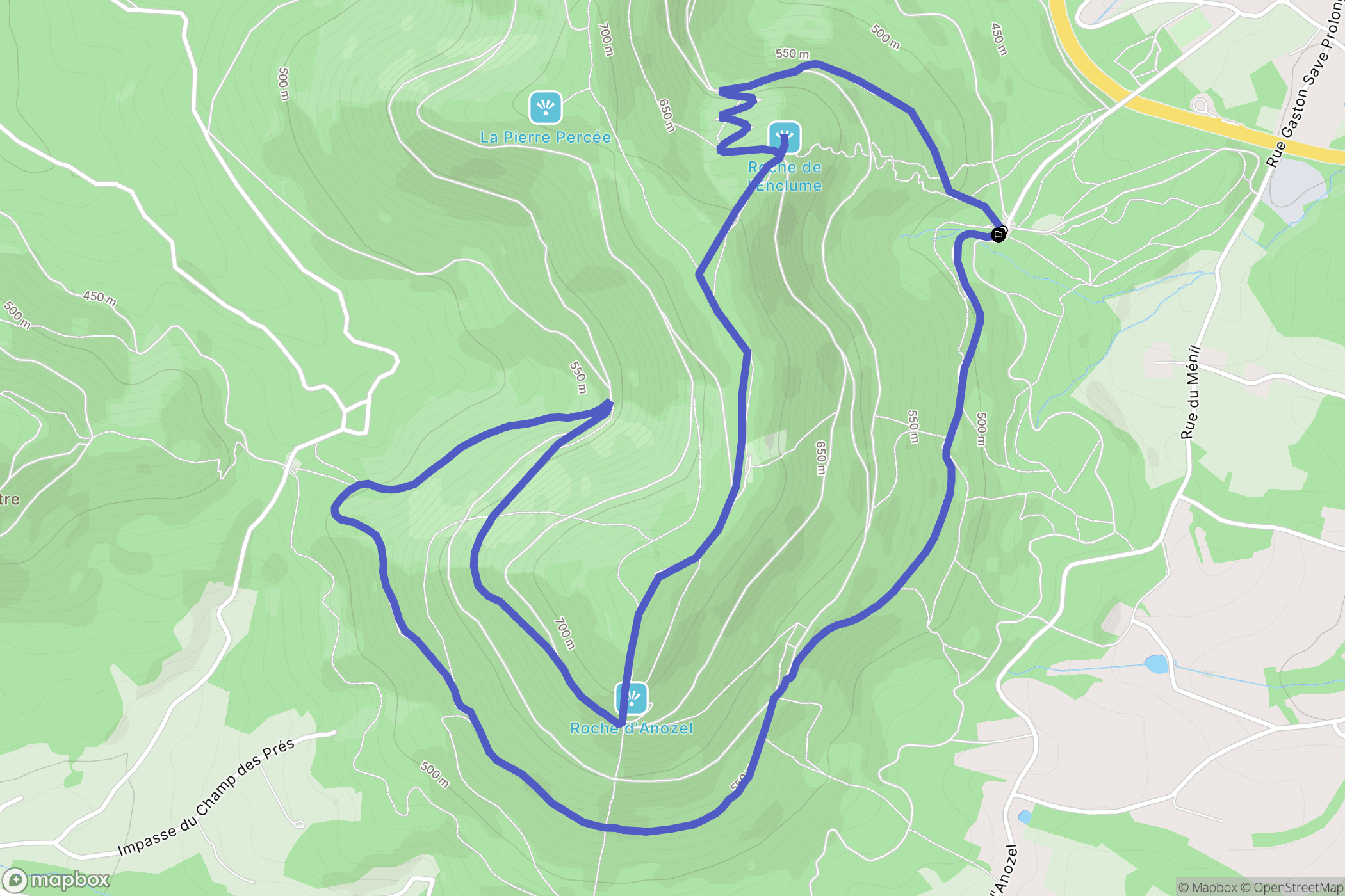 Les Trois Fauteuils, Saint-Dié-des-Vosges: routekaart voor buitenactiviteiten - France