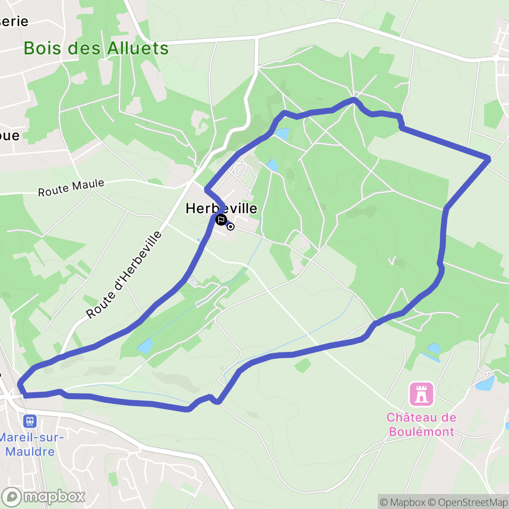 Herbeville : carte du parcours de randonnée - France
