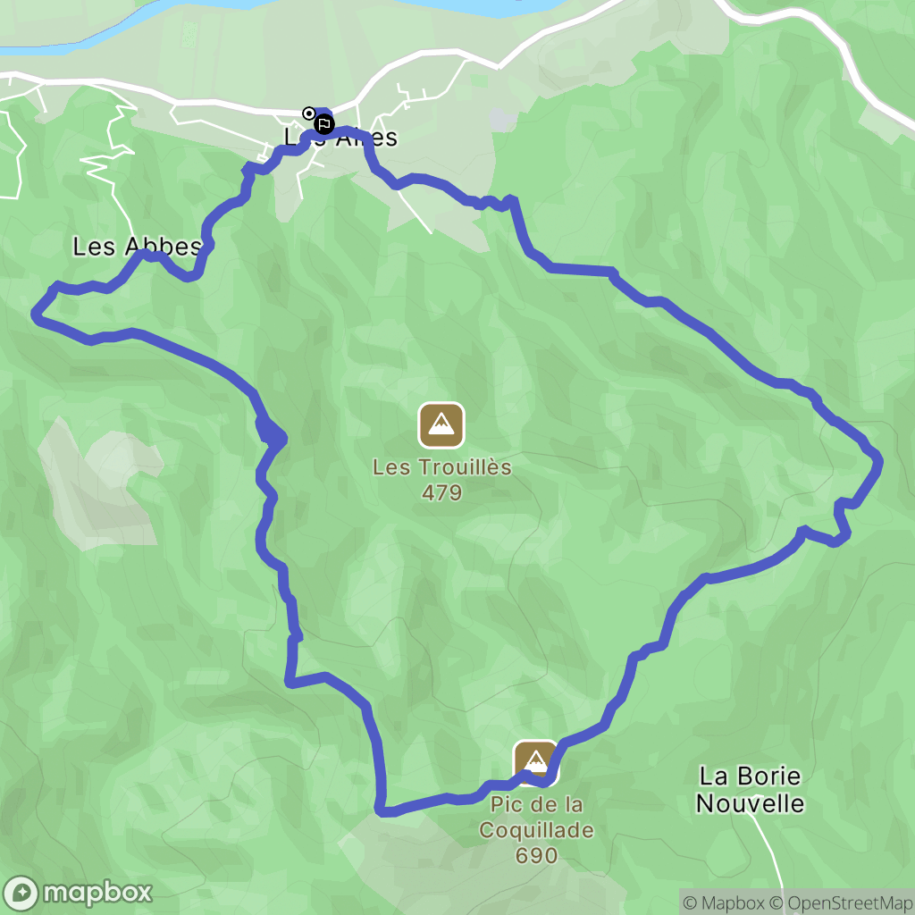 Les Aires : carte du parcours de randonnée - France