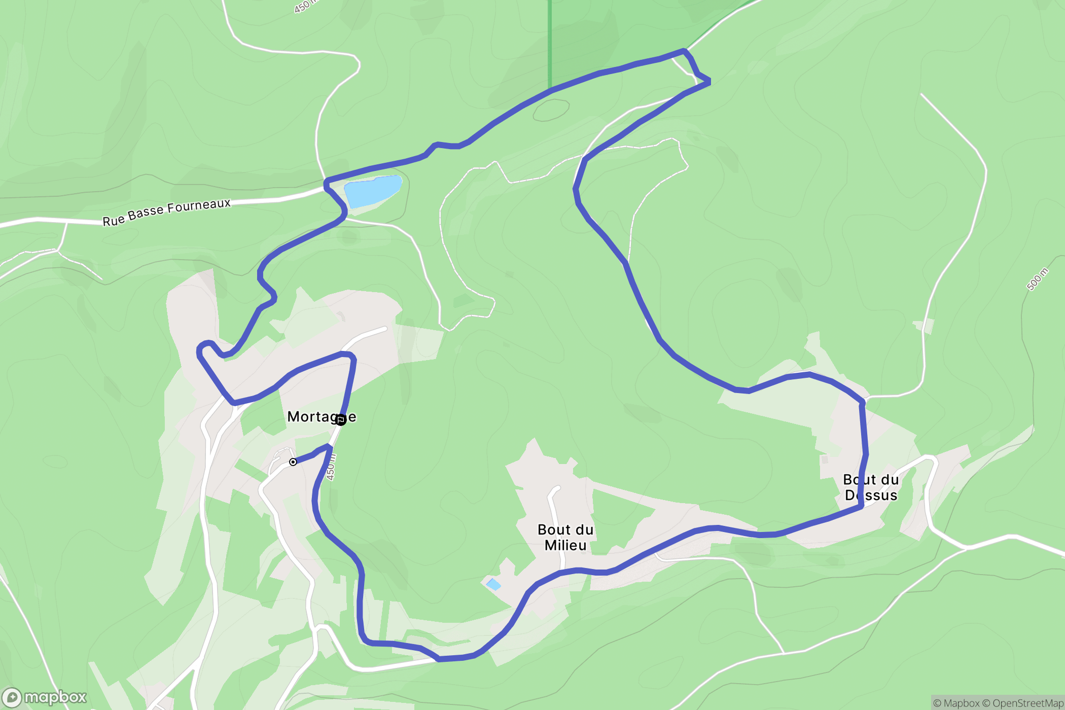 Mortagne : carte du parcours de randonnée - France