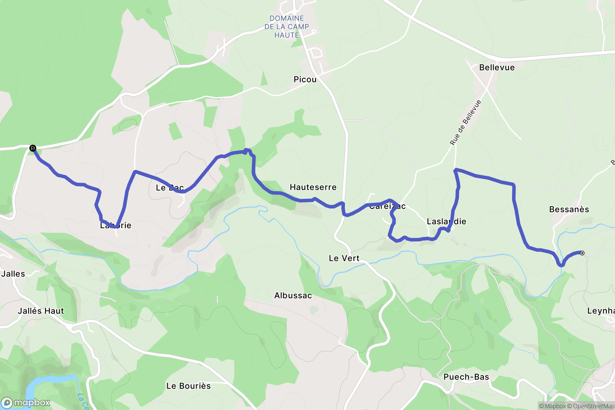 Ytrac : carte du parcours de randonnée - France