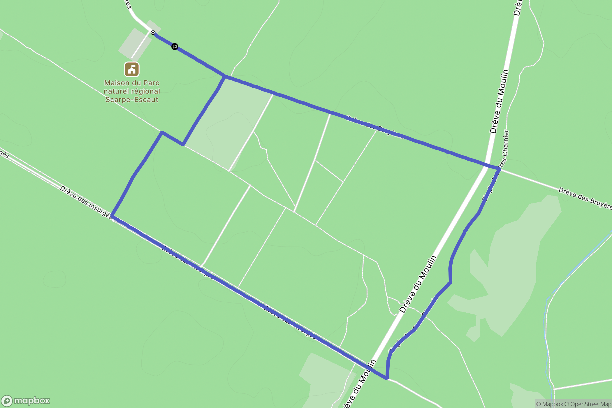 Saint-Amand-les-Eaux : carte du parcours de randonnée - France
