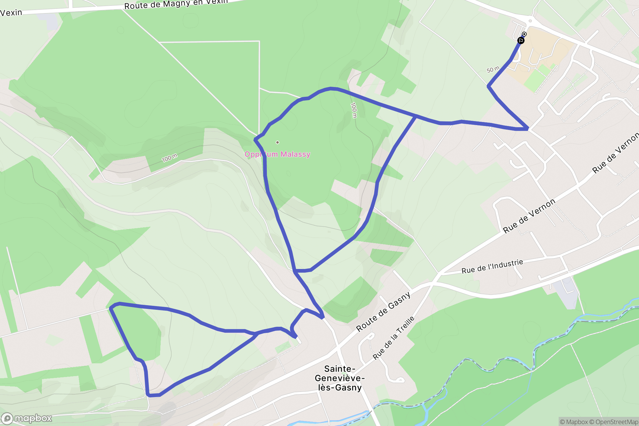 Gasny : carte du parcours de randonnée - France