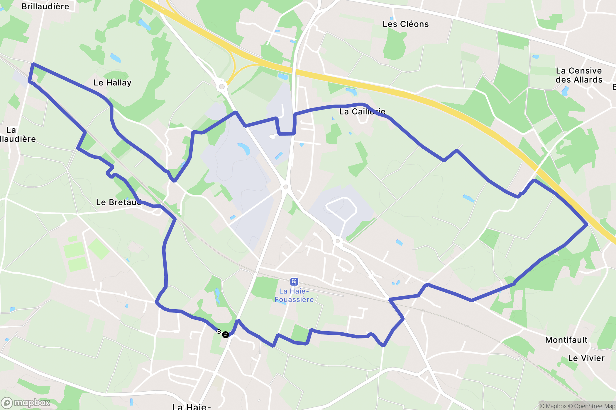La Haie-Fouassière : carte du parcours de randonnée - France