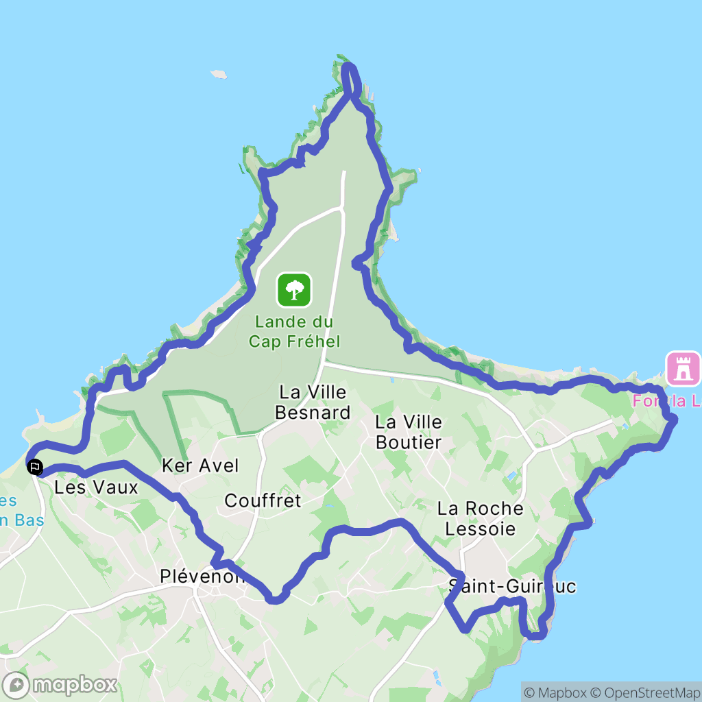 Plévenon : carte du parcours de randonnée - France