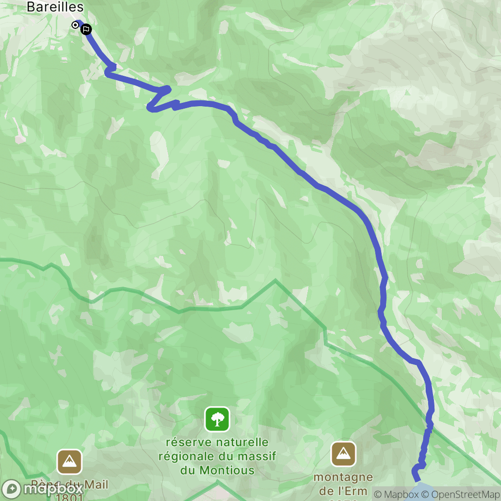 Bareilles : carte du parcours de randonnée - France