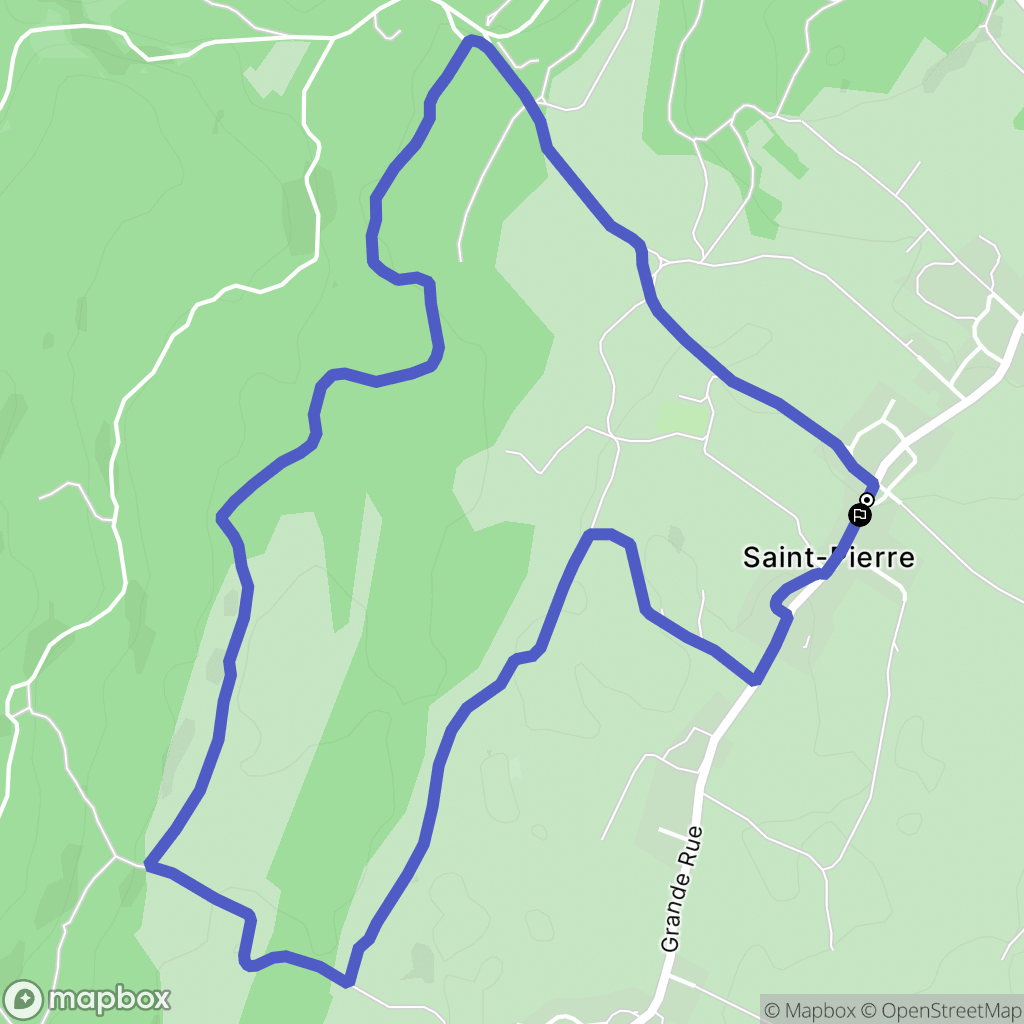 Saint-Pierre : carte du parcours de randonnée - France